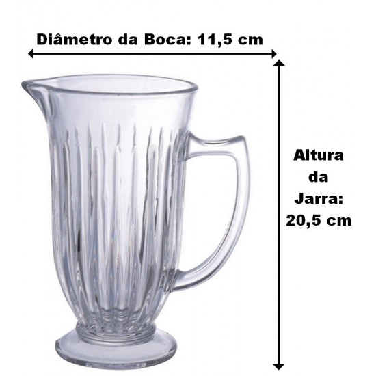 Jarra 1l De Vidro Melina Transparente